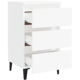 vidaXL Nachtschrank mit Metallbeinen 40 x 35 x 69 cm Weiß