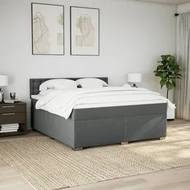 vidaXL Boxspringbett 180 x 200 cm Dunkelgrau