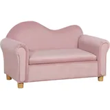 Homcom Kindersofa mit Stauraum 84 x 41,5 x 48,5 cm Kunststoff rosa