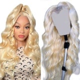 4x4 Lace Closure Wig Human Hair Honey Blonde Echthaar Perücke Pre Plucked Wig With Baby Hair Bleached Knot Brazilian Remy Hair Unprocessed Virgin Hair For Black Women 20 Zoll