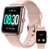 Smartwatch für Damen mit Telefonfunktion Fitnessuhr Herzfrequenzmessung SpO2 Schrittzähler Schlafmonitor Multi Trainingsmodi für iOS Android Handy - Rosa