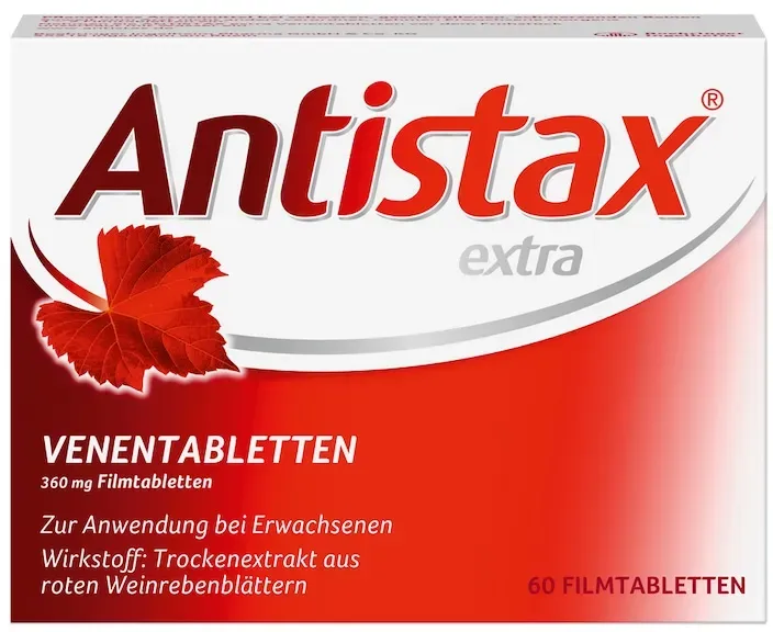 antistax Antistax extra Venentabletten, Filmtablette 360 mg, mit der medizinischen Kraft des Roten Weinlaubs, bei schweren & geschwollenen Beinen, nächtlichen Wadenkrämpfen, Venenschwäche Venen & Krampfadern