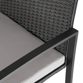 Tectake tectake® Rattan Sitzgruppe Granada mit Tisch für 2 Personen UV-beständig, höhenverstellbare Kunststofffüße