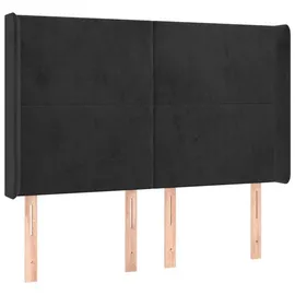vidaXL Boxspringbett mit Matratze & LED Schwarz 140x200 cm Samt