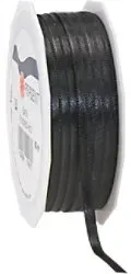 PRAESENT Doppelsatin 7180650-613 Schwarz 6 mm x 50 m 2 Stück