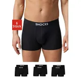 SNOCKS Boxershorts Enge Pants Herren Unterhose (6-St) aus Bio-Baumwolle, ohne kratzenden Zettel schwarz M