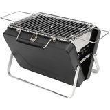 mumisuto Tragbarer Holzkohle-BBQ-Grill, Outdoor-Garten-Camping-Picknick-Grill, Zusammenklappbarer BBQ-Camping-Grill Edelstahl-Smoker, Für Camping, Kochen Im Freien, Picknick Im Hinterhof(Schwarz)