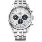 Orient Stretto Solar Chronograph weißes Zifferblatt Stahlband Herrenuhr RA-TX...
