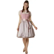 Tectake Midi-Dirndl Linah beige/rosa 46