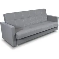 SuedineSchlafsofa Bettsofa Dave - Sofa mit Schlaffunktion und Bettkasten, Bett, Farbauswahl, Schlafcouch, Couch vom Hersteller, klick-Klack (Grau (Suedine 06))