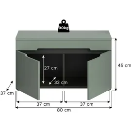 xonox.home Canu 80 x 45 x 37 cm grau / grün