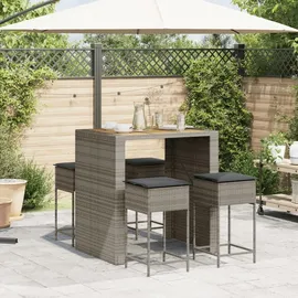 vidaXL Gartenbar-Set 5-tlg. Grau