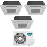 Hisense - trial split-kassetten-klimagerät 9+9+12 mit 3amw62u4rfa r-32 wi-fi optional 9000+9000+12000 mit fernbedienung und panel enthalten - neu