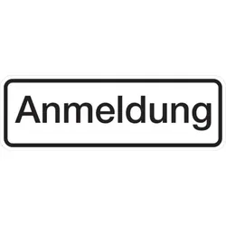 Hinweisschild, Anmeldung, 60 x 180 mm - 180x60x0.45 mm Aluminium geprägt