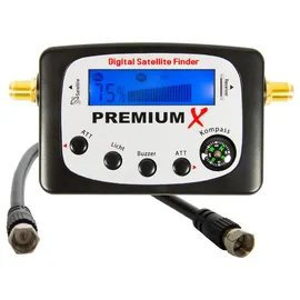 PremiumX Mobile Camping SAT Anlage Receiver Satelliten-Finder Single LNB Kabel Koffer Stativ