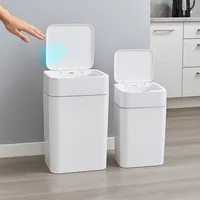 Infactory 2er-Set Sensor-Mülleimer aus Kunstoff, 12 und 16 Liter