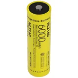 Nitecore Li-Ion Akku Typ 21700 mit 6000mAh NL2160 mit Schutzschaltung, max. 8A Entladestrom, 75,4 x 22mm
