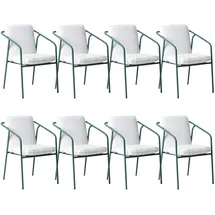 Beliani Asciano Gartenstuhl 86 x 0 x 0 cm grün/weiß 8 St.