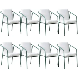 Beliani Asciano Gartenstuhl 86 x 0 x 0 cm grün/weiß 8 St.