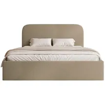 Selsey Polsterbett 140x200 mit Bettkasten, Chenille, dunkelbeige -