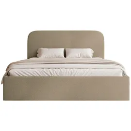 Selsey Polsterbett 140x200 mit Bettkasten, Chenille, dunkelbeige -