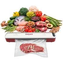 Beper P102CON001 Vakuumiergerät, Vakuumiergerät mit 5 Vakuumbeuteln, ABS, doppelte Bedienung, Dichtungsband, 30 cm,