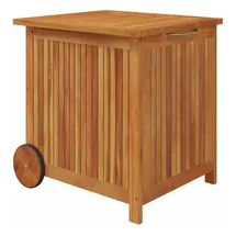 vidaXL Gartentruhe mit Rollen 60 x 50 x 58 cm Massivholz Akazie