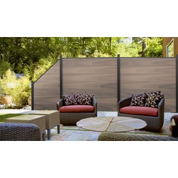 BPC Sichtschutz Ribe  Tor - BPC Steckzaunsystem Tor - Bi-Color mit Lisenen - 100 x 180 cm - Alurahmen - DIN Universal