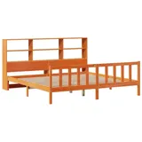 vidaXL Massivholzbett 180 x 200 cm Wachsbraun