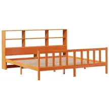 vidaXL Massivholzbett 180 x 200 cm Wachsbraun