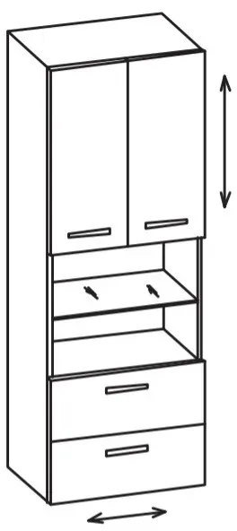 Artiqua 400 Variabler Midischrank, Weiß Glanz, 400-MVL-2-60-7050-68 400-MVL-2-60-7050-68