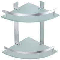 MSV Bad Regal Tabarca Eckregal Duschregal aus Aluminium und Glas - kleben und Bohren