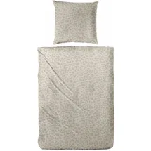 Hahn Haustextilien Biber Bettwäsche Leo Beige 135 x 200 cm + 80 x 80 cm