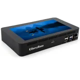 BerryBase Gehäuse für Raspberry Pi 5 & 7-Zoll Touchscreen V1, VESA 75/100, Aluminium, Stahl, schwarz