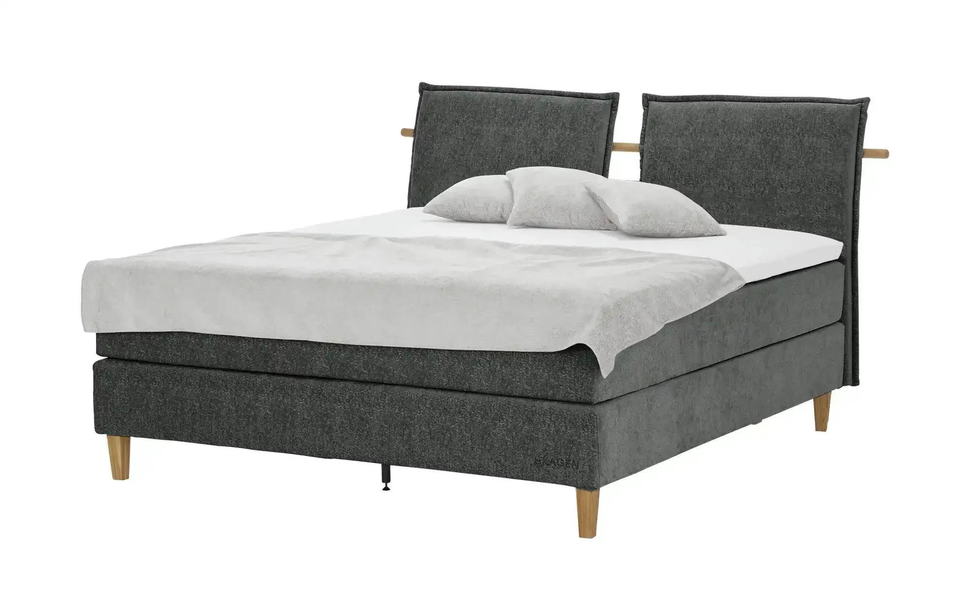 SKAGEN STUDIO Boxspringbett  Voodie , grau , Maße (cm): B: 182 H: 107