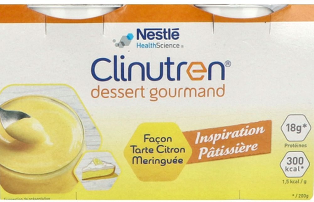 Clinutren Dessert Gourmand, DADFMS, façon tarte citron meringuée, 200 g x 4 800 g