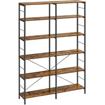 VASAGLE Bücherregal 120 x 172,5 x 30 cm Vintagebraun-Schwarz