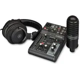 Yamaha AG03MK2 All-in-One Live-Streaming-Paket – Mit 3-Kanal-Mischpult, Kondensatormikrofon und Kopfhörer – Für Windows, Mac, iOS und Android – In Schwarz
