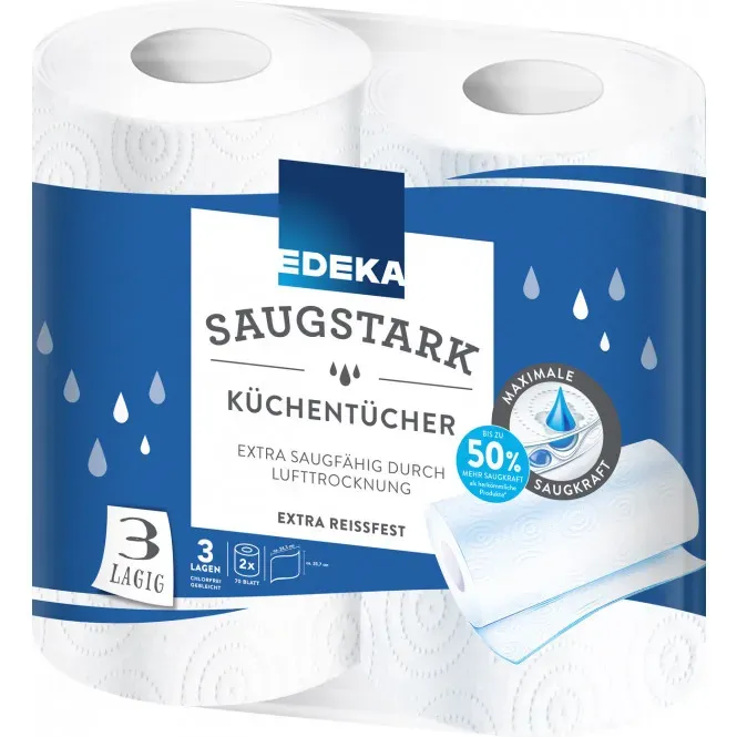 EDEKA Küchentücher extra saugfähig 3lagig 2x 70 Blatt