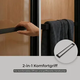 Schulte Sunny Duschtür mit Schiebetür 80 x 190 cm schwarz Sicherheitsglas