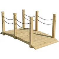Relaxdays Garten Brücke 55 x 150 x 67 cm Natur