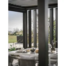 Biohort Lamellenseitenwand für Pergola 2 m 1 Stück 1,93 x 2,35 x 0,10 m Dunkelgrau-Metallic