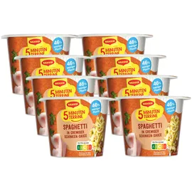 MAGGI Fertiggericht Spaghetti in Schinken-Sauce 8 x 64 g