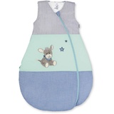 STERNTALER Funktionsschlafsack für Kleinkinder, Esel Emmi, Ganzjährig, Wärmeregulierung, Reißverschluss, 80 cm, Blau/Mehrfarbig