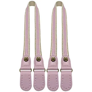 Partong 2 Stück Damen Taschengriffe,55,5cm PU Leder Taschengurt Kurz Taschenriemen 1,88cm Breiter Lederband Schulterriemen Umhängegurt DIY Zubehör für Handtaschen,Rosa