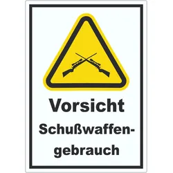 HB-Druck Vorsicht Schusswaffengebrauch Aufkleber A6 (105x148mm)