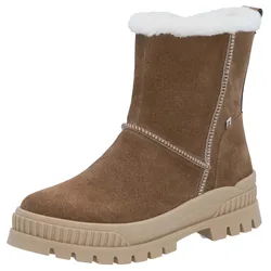 Winterboots RIEKER EVOLUTION, Damen, Gr. 39, braun (dunkelbraun), Veloursleder, sportlich, Schuhe, Winterstiefelette, Outdoorboots mit Fiber Grip-Laufsohle