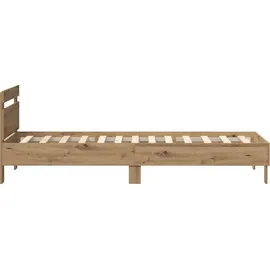 vidaXL Bettgestell mit LED Artisan-Eiche 100 x 200 cm