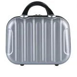 CALIYO Kosmetikkoffer Tragbare Make-up Organizer Box Kosmetikkoffer Make-up Koffer, für Kosmetiktasche für Reise Kulturbeutel auf Trolley befestigbar silberfarben