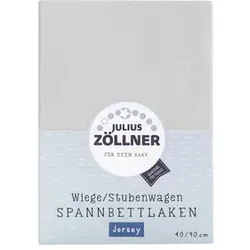 JULIUS ZÖLLNER Spannbetttuch Jersey für Wiege hellgrau, 40x90 cm
